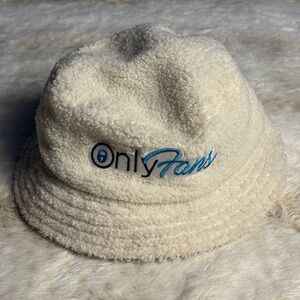 Cream Bucket Hat with Embroidered Logo
